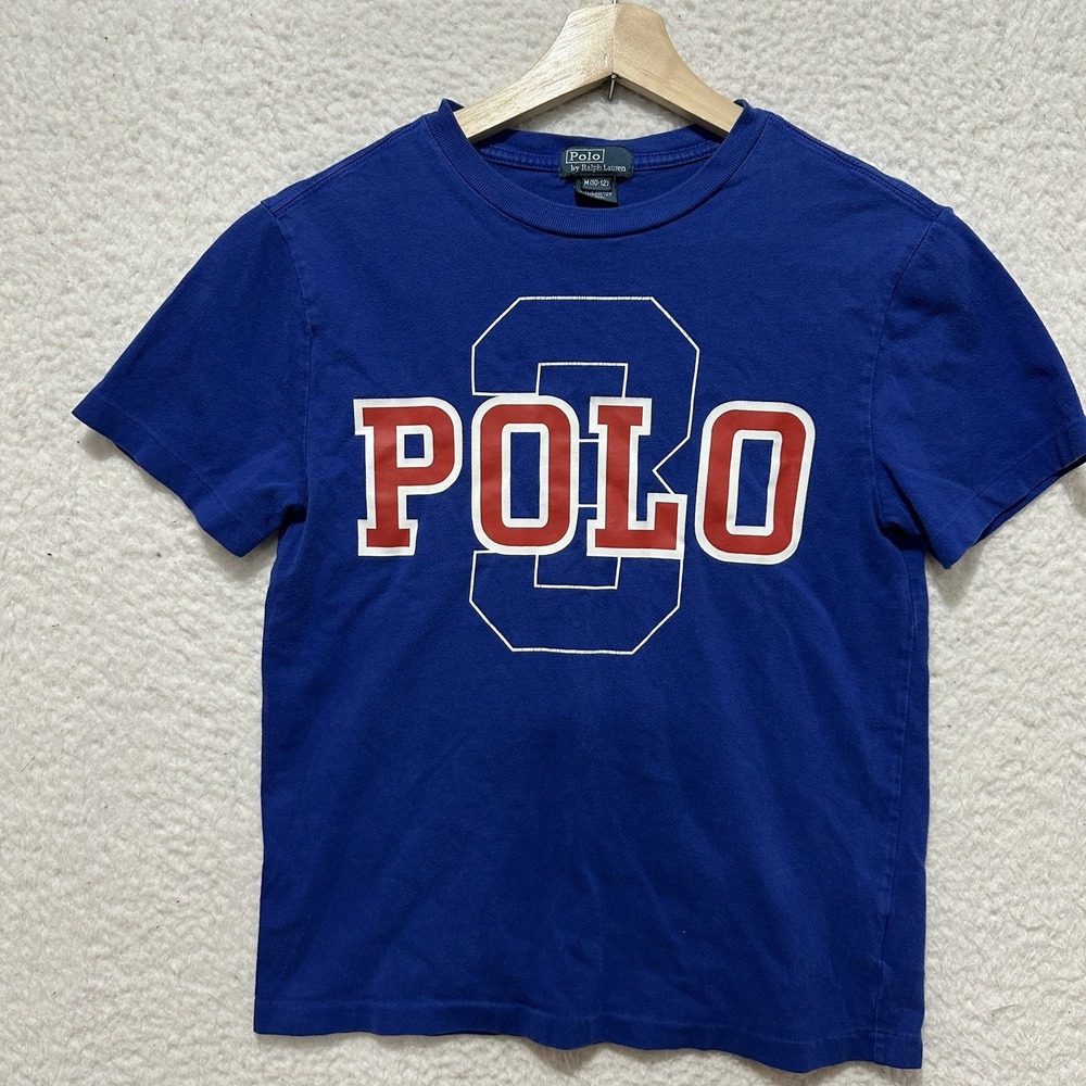 Polo Ralph Lauren #3 T-Shirt BLUE Boy's Size M (10-12)